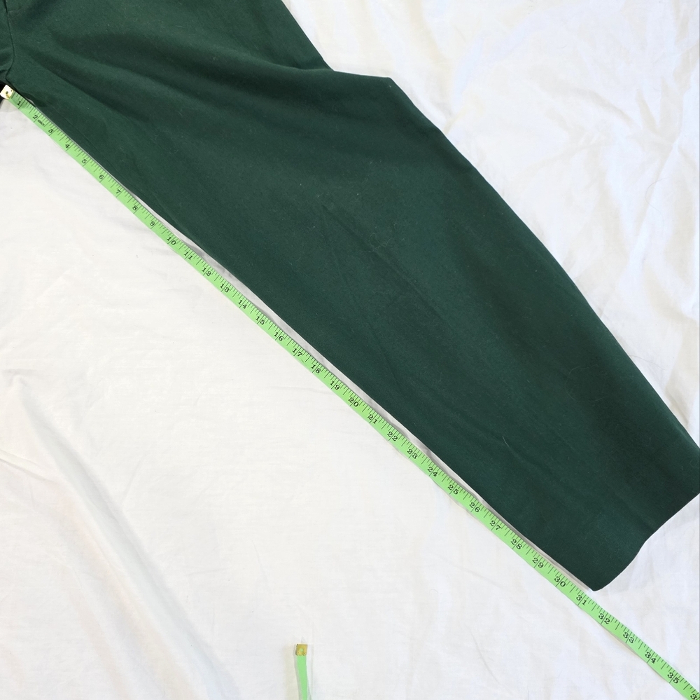 J. Peterman High Rise Wide Leg Hunter Green Twill Pants w/Hollywood Waist. 12 - Picture 10 of 10